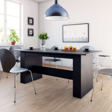 vidaXL fekete forgácslap étkezőasztal 180 x 90 x 76 cm bútor