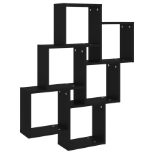 vidaXL fekete forgácslap fali kockapolc 78 x 15 x 93 cm (807170) bútor