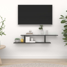 vidaXL fekete forgácslap fali TV-polc 125 x 18 x 23 cm bútor