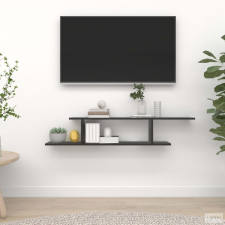 vidaXL Fekete forgácslap fali TV-polc 125 x 18 x 23 cm bútor