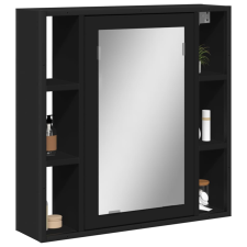 vidaXL fekete forgácslap fürdőszobai tükör 60 x 16 x 60 cm fürdőszoba bútor