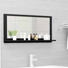 vidaXL fekete forgácslap fürdőszobai tükör 80 x 10,5 x 37 cm fürdőszoba bútor