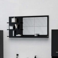 vidaXL Fekete forgácslap fürdőszobai tükör 90 x 10,5 x 45 cm fürdőszoba bútor