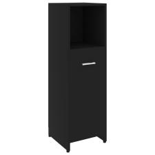 vidaXL fekete forgácslap fürdőszobaszekrény 30 x 30 x 95 cm (802589) fürdőszoba bútor