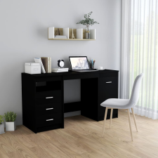 vidaXL fekete forgácslap íróasztal 140 x 50 x 76 cm íróasztal