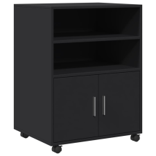 vidaXL fekete forgácslap kerekes szekrény 60 x 48 x 81 cm (853165) bútor