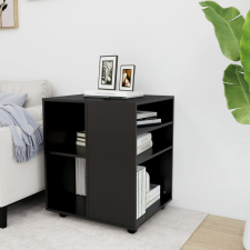 vidaXL fekete forgácslap kerekes szekrény 60 x 53 x 72 cm bútor