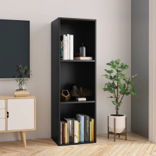 vidaXL fekete forgácslap könyv-/TV-szekrény 36 x 30 x 114 cm bútor