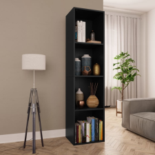 vidaXL fekete forgácslap könyv-/TV-szekrény 36 x 30 x 143 cm bútor