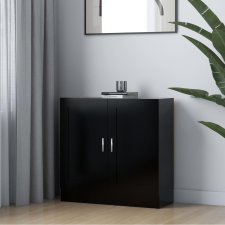vidaXL fekete forgácslap könyvszekrény 82,5 x 30,5 x 80 cm bútor