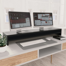 vidaXL Fekete forgácslap monitorállvány 100 x 24 x 13 cm barkácsgép tartozék