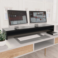 vidaXL Fekete forgácslap monitorállvány 100 x 24 x 13 cm barkácsgép tartozék