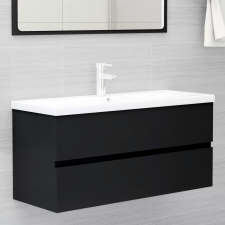 vidaXL fekete forgácslap mosdószekrény 100 x 38,5 x 45 cm fürdőszoba bútor