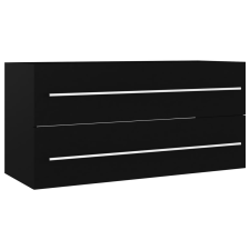 vidaXL fekete forgácslap mosdószekrény 100 x 38,5 x 48 cm fürdőszoba bútor