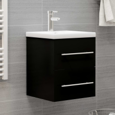 vidaXL fekete forgácslap mosdószekrény 41 x 38,5 x 48 cm fürdőszoba bútor