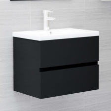 vidaXL fekete forgácslap mosdószekrény 60 x 38,5 x 45 cm fürdőszoba bútor