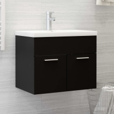 vidaXL fekete forgácslap mosdószekrény 60 x 38,5 x 46 cm fürdőszoba bútor