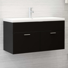 vidaXL fekete forgácslap mosdószekrény 90 x 38,5 x 46 cm fürdőszoba bútor