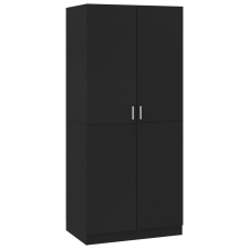 vidaXL fekete forgácslap ruhásszekrény 80 x 52 x 180 cm (800622) bútor