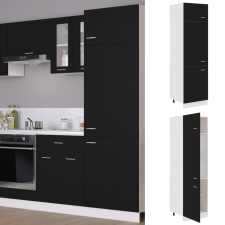 vidaXL fekete forgácslap szekrény hűtőhöz 60 x 57 x 207 cm bútor