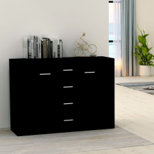vidaXL fekete forgácslap tálalószekrény 88 x 30 x 75 cm bútor