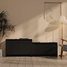 vidaXL fekete forgácslap TV-szekrény 146,5 x 35 x 50 cm bútor