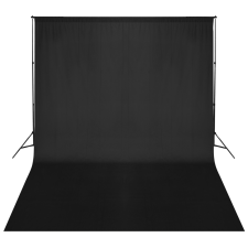 vidaXL Fekete Fotóháttér Támasz Szerkezet / Háttér 500 x 300 cm világítás