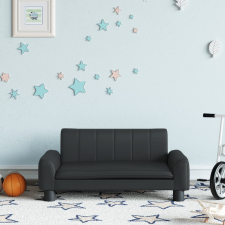 vidaXL fekete gyerek műbőrkanapé 70 x 45 x 30 cm gyermekbútor