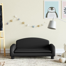 vidaXL fekete gyerek műbőrkanapé 70 x 45 x 30 cm gyermekbútor