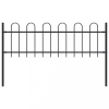 vidaXL fekete hajlított tetejű acélkerítés 1,7 m