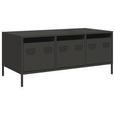 vidaXL fekete hidegen hengerelt acél dohányzóasztal 101,5x50x43,5 cm (851268) bútor