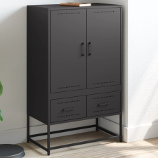 vidaXL fekete hidegen hengerelt acél magasszekrény 68x39x111,5 cm bútor