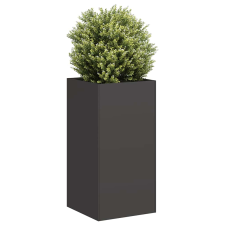 vidaXL fekete hidegen hengerelt acél növénytartó 40x40x80 cm kerti tárolás