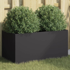 vidaXL fekete hidegen hengerelt acél növénytartó 62x30x29 cm kerti tárolás