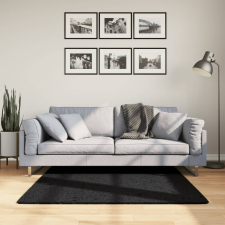 vidaXL fekete hosszú szálú bozontos modern szőnyeg 120 x 120 cm lakástextília