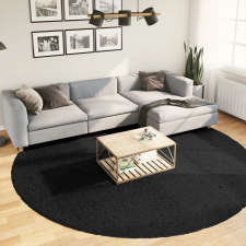 vidaXL fekete hosszú szálú bozontos modern szőnyeg Ø 280 cm lakástextília