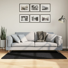vidaXL Fekete hosszú szálú bozontos modern szőnyeg 80 x 150 cm lakástextília