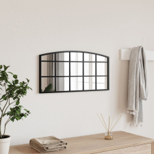 vidaXL fekete ívelt vas fali tükör 60 x 30 cm bútor