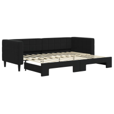 vidaXL fekete kihúzható bársony heverő 80 x 200 cm (3196688) ágy és ágykellék