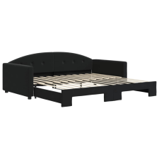 vidaXL fekete kihúzható bársonyheverő 100 x 200 cm (3197312) ágy és ágykellék