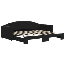 vidaXL fekete kihúzható bársonyheverő 90 x 190 cm (3197316) ágy és ágykellék