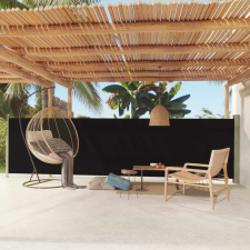 vidaXL fekete kihúzható oldalsó terasz-napellenző 140 x 600 cm kerti bútor