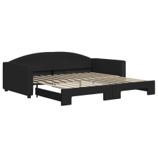 vidaXL fekete kihúzható szövet heverő 100 x 200 cm (3197195) ágy és ágykellék