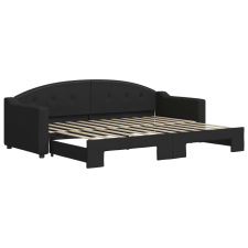 vidaXL fekete kihúzható szövet heverő 80 x 200 cm (3197527) ágy és ágykellék