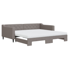 vidaXL fekete kihúzható szövet heverő matracokkal 100 x 200 cm (3197452) ágy és ágykellék