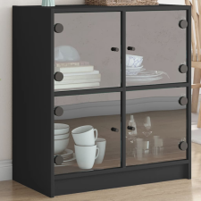 vidaXL fekete kisszekrény üvegajtókkal 68 x 37 x 75,5 cm bútor