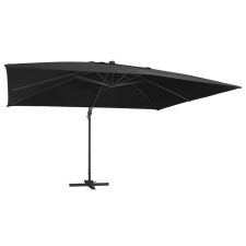 vidaXL fekete konzolos napernyő LED-del/alumínium rúddal 400 x 300 cm kerti bútor