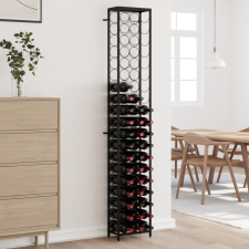 vidaXL fekete kovácsoltvas bortartó 57 palackhoz 34 x 18 x 200 cm bútor