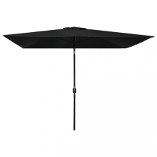vidaXL Fekete kültéri napernyő fémrúddal 300 x 200 cm kerti bútor