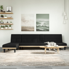 vidaXL fekete L-alakú szövet kanapéágy 255x140x70 cm bútor
